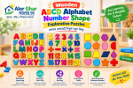 Wooden ABCD Alphabet Number Shape Explorative Puzzle for Kids – Alor Ghar