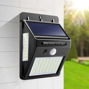 LED motion sensor wall solar light for outdoor use
